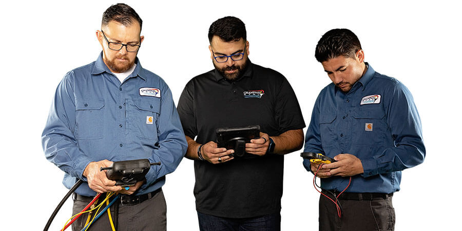 Comfort technicians with their tools